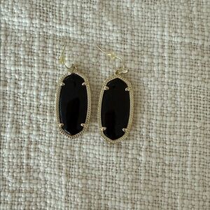 Kendra Scott black and gold dangle earrings